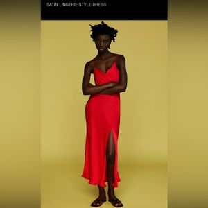 Zara Satin lingerie style dress
